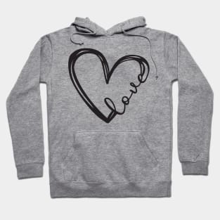 Black Love Heart Hoodie